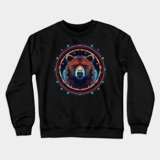 Grizzly Bear in Ornmament, Love Bears Crewneck Sweatshirt